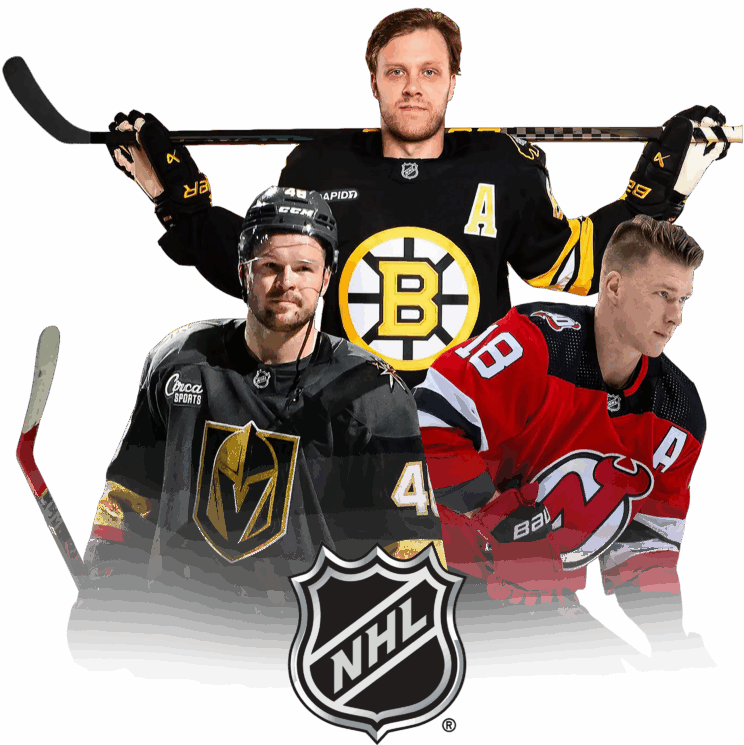 David Pastrňák, Tomáš Hertl a Ondřej Palát v NHL