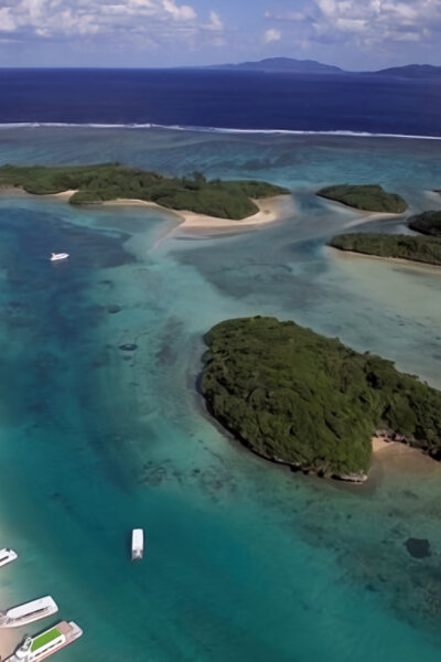 Ostrovy a souostroví Japonska z výšky